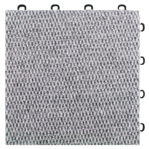 BlockTile B4US4620 Interlocking Carpet Tiles Premium, Gray, 20-Pack