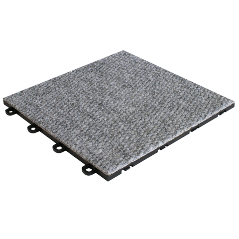 BlockTile B4US4620 Interlocking Carpet Tiles Premium, Gray, 20-Pack
