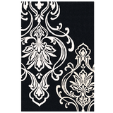 Candice Olson by Surya Modern Classics CAN-1951 Classic Hand Tufted 100% New Zealand Wool Coal Black 5' x 8' Paisleys and Damasks Area Rug