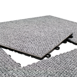 BlockTile B4US4620 Interlocking Carpet Tiles Premium, Gray, 20-Pack
